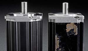 servo motor with a hard anodized finish versus a servomotor with a painted or epoxy coating